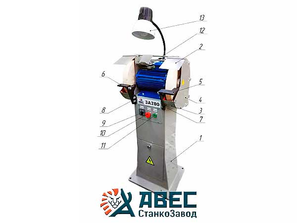 Точильно-шлифовальный станок ЗА 300 напольный промышленный.