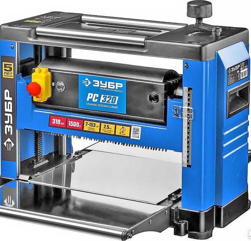 Рейсмусовый станок, ширина строгания 318мм, толщина заготовки до 153 мм, 2 ножа, 9000 об/мин, 1500Вт, 8м/мин, ЗУБР РС-32